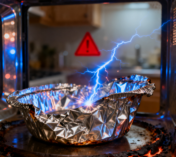 Pot pune vesela din folie de aluminiu în cuptorul cu microunde?